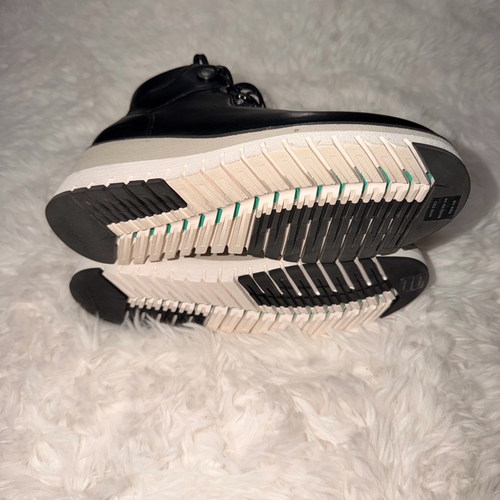 Cole Haan ZeroGrand Black Lace Up Waterproof Boots - Picture 3 of 9